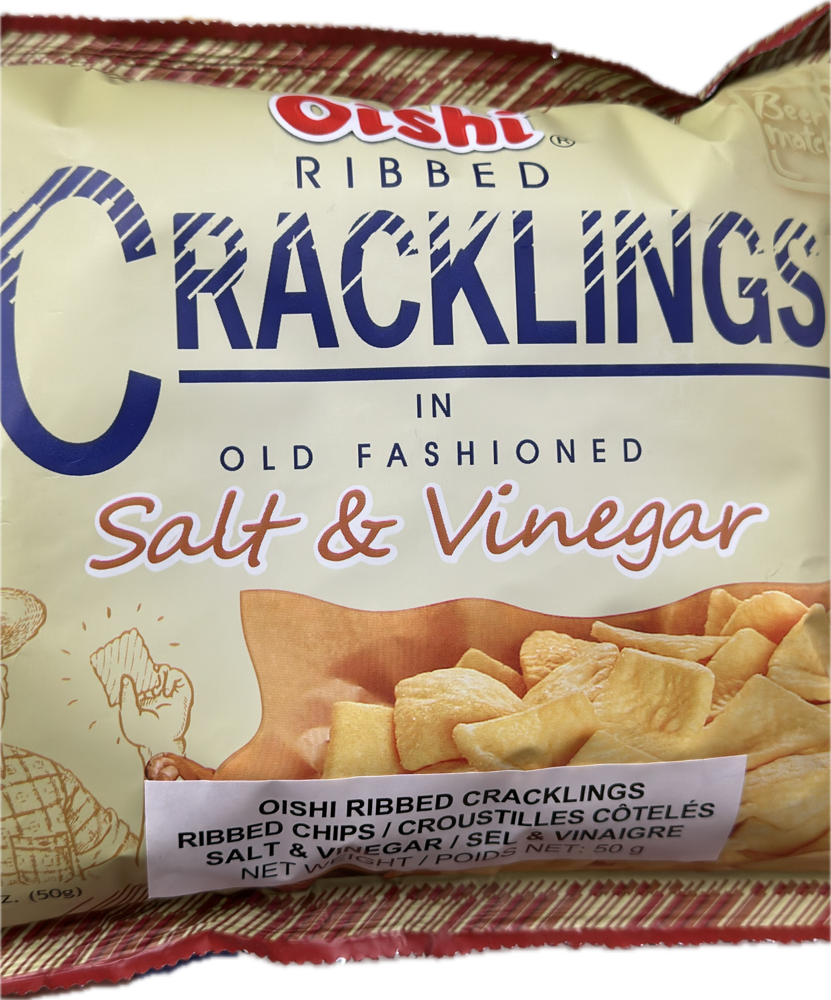 Oishi cracklings in old fashioned salt &vinegar