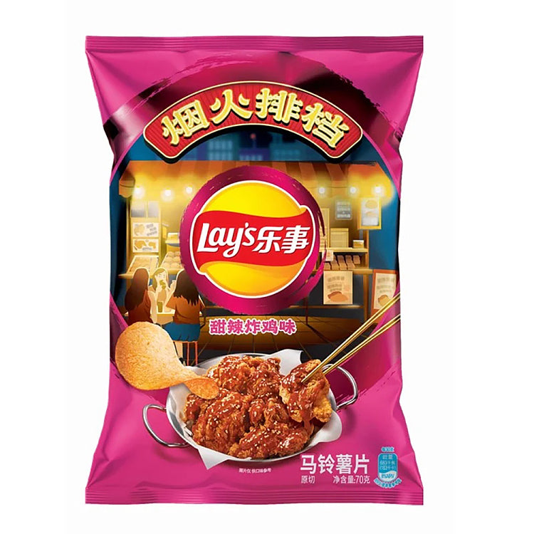 乐事薯片（甜辣炸鸡味）Potato chips sweet & spicy flavor 70g