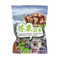 SIX FORTUNE PREPARED BROAD BEAN-WASABI FLAVOR 芥末味儿蚕豆100g