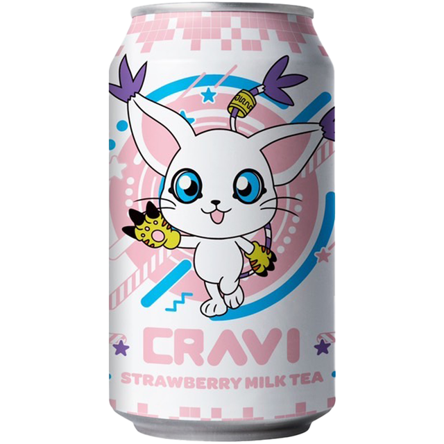 CRAVI Digimon Strawberry Milk Tea 315ml