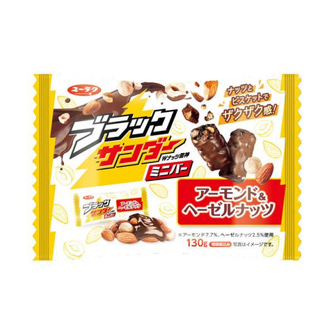 Yuraku Black Thunder Almond Hazelnut Chocolate biscuits 有乐黑雷神杏仁榛子巧克力饼干棒