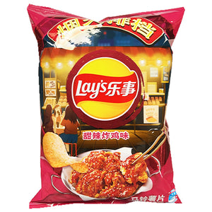 Lays Potato Chips Sweet Spicy Chicken 70g ~ 乐事薯片甜辣炸雞