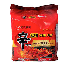 Nongshim SHIN STIR FRY SPICY BEEFFLAVOR
WITH NATURAL & ARTIFICIAL FLAVORS