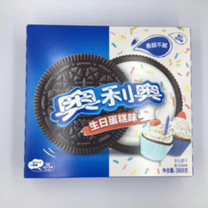 奥利奥 生日蛋糕味 Oreo sandwich biscuits cake flavor