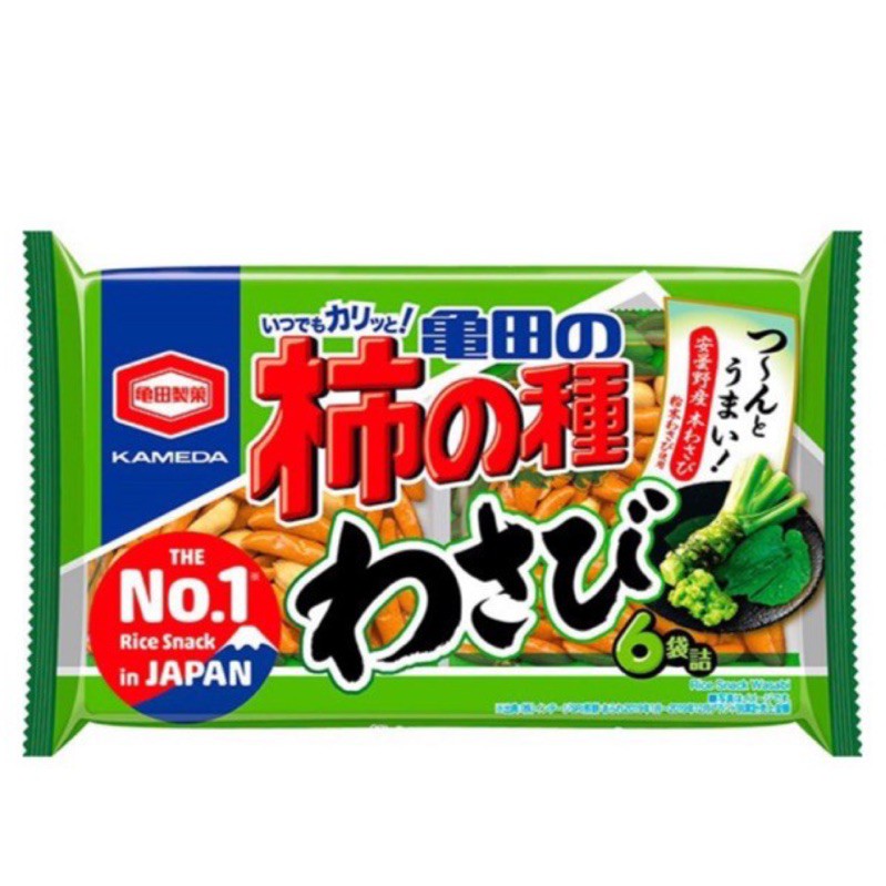 龟田柿種花生米果芥末味 kakino tane penut cracker wasabi flavor 6bags